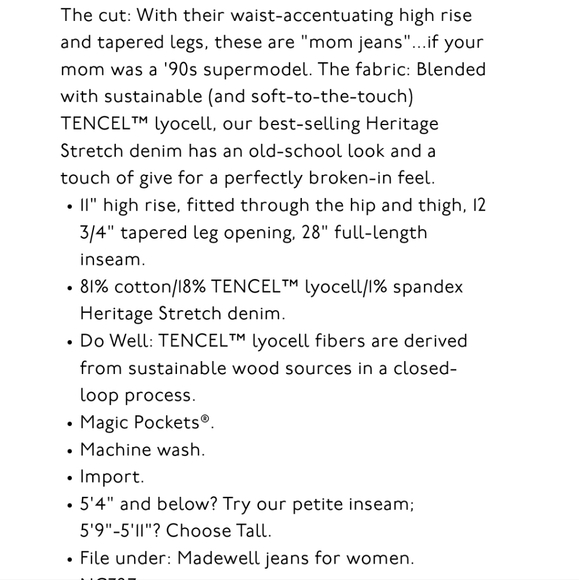 Madewell The Perfect Vintage Jean Belbury Wash Tencel size 25 - Picture 10 of 10